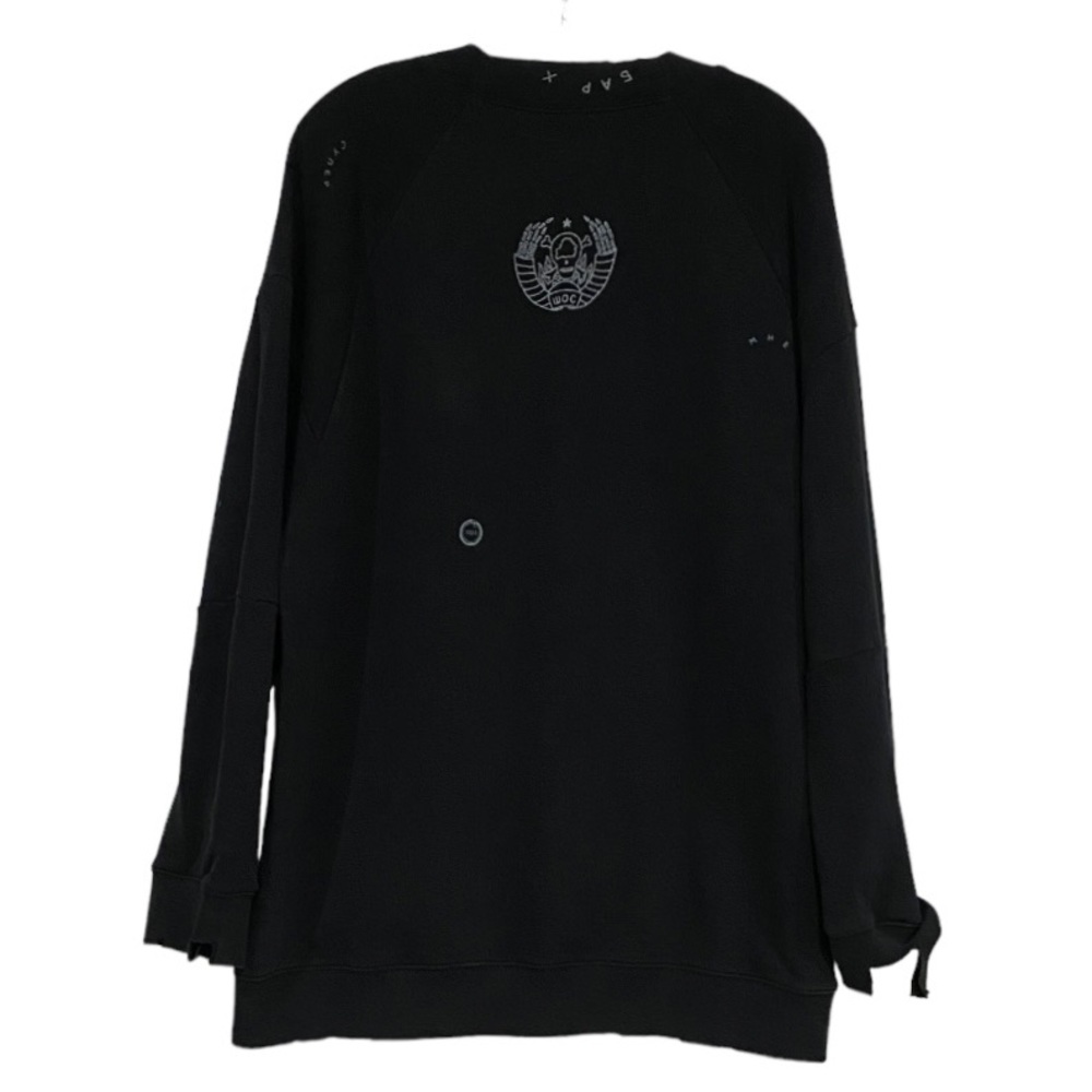 TTSWTRS  Logo Crew Neck Black Sweatshirt UNIFIT Distressed - Picture 6 of 11